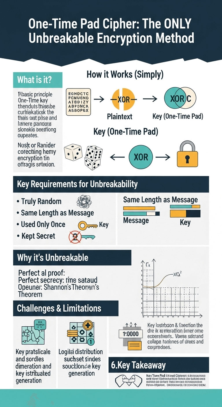 One-Time Pad Cipher The Only Provably Unbreakable Encryption-infograph
