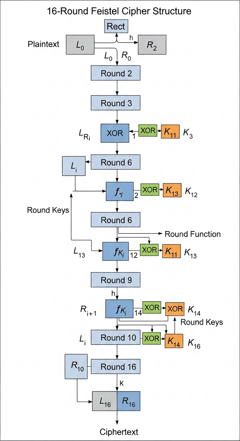Feistel Round Structure Diagram